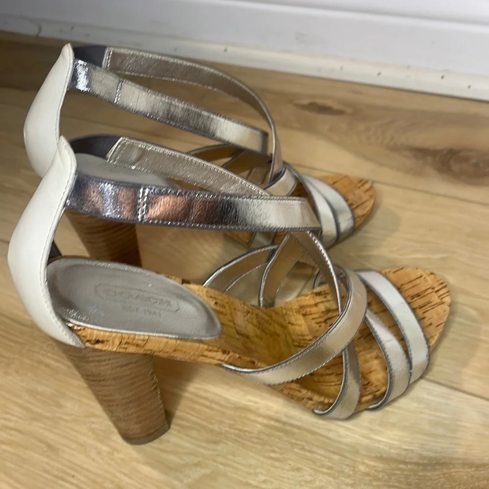 Coach‎ Angel Silver Strappy Sandal Size 7.5 B